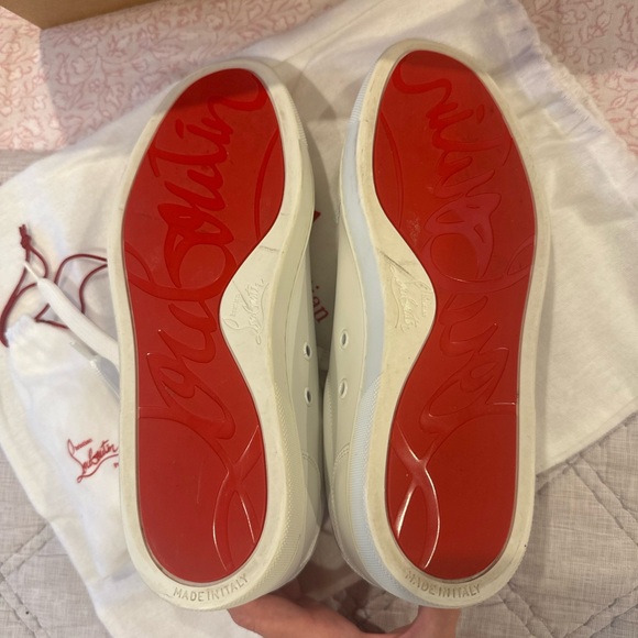 Christian Louboutin Vieira Sneakers Calf Leather Bianco Size 9